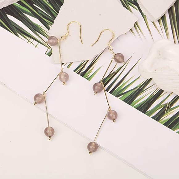 Zigzag Drop Dangle Earrings - Picture 3 of 4